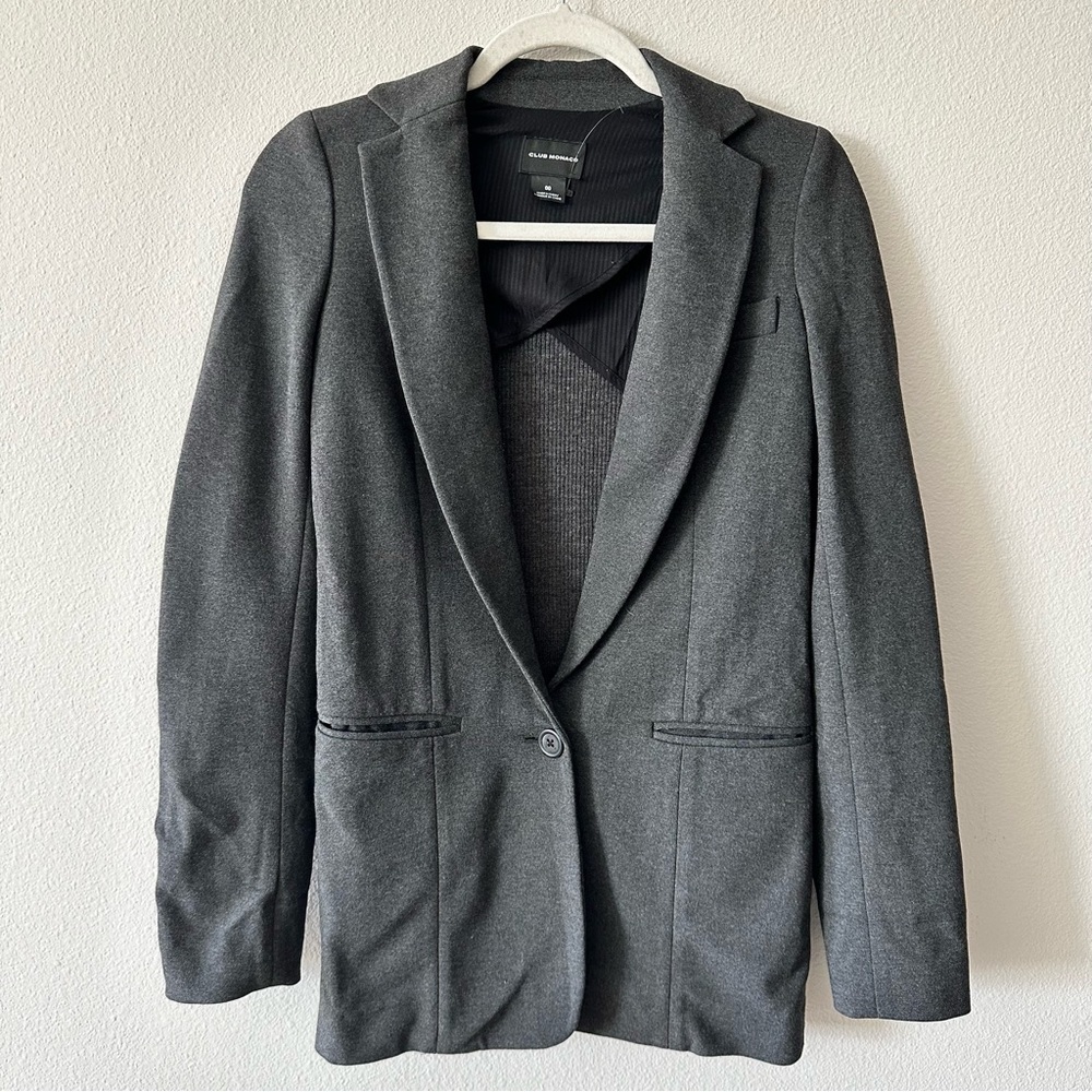 club monaco mixed media wool blend blazer